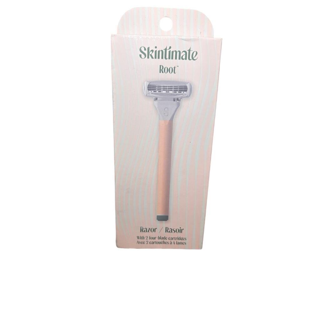 Skintimate Root Razor with‎ 2 Cartridges Pink Handle Easy Grip